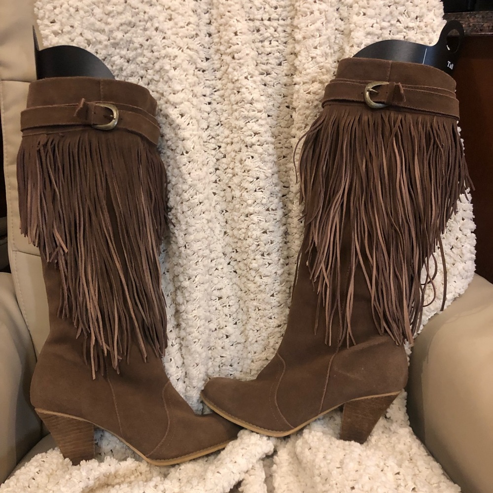Naughty Monkey Suede Fringe boots
